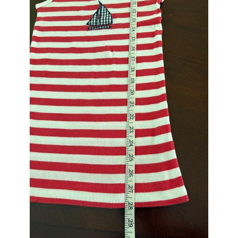 J. Crew Striped Favorite Tank Nautical Sailboat Coastal Summer Size Medium - Picture 7 of 8